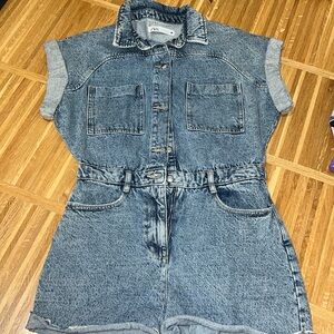 Zara denim short jumpsuit romper like new